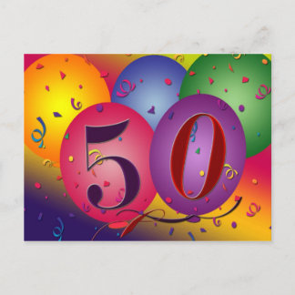 50.ª fiesta de cumpleaños invitaciones postales