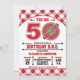 50.ª invitación a la barbacoa de cumpleaños