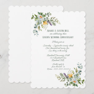 50.ª Invitación a la Boda Dorada Floral