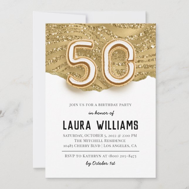50.ª invitación a la fiesta de cumpleaños (Anverso)