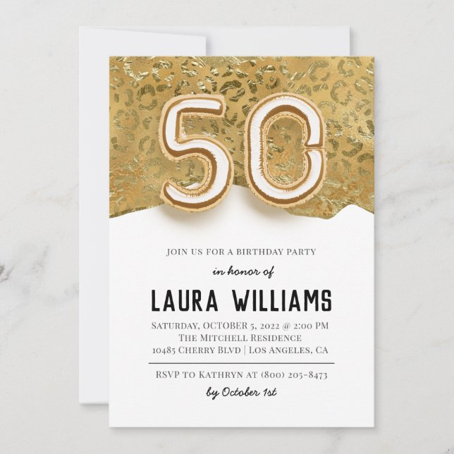 50.ª invitación a la fiesta de cumpleaños (Anverso)