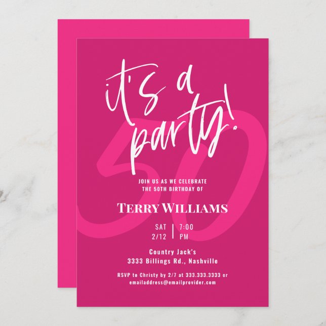 50.ª Invitación a la fiesta de cumpleaños (Anverso / Reverso)