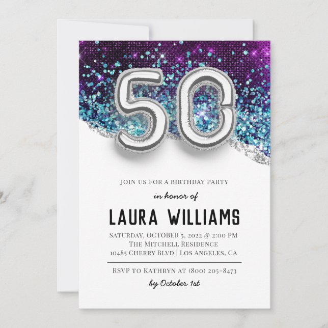 50.ª invitación a la fiesta de cumpleaños (Anverso)