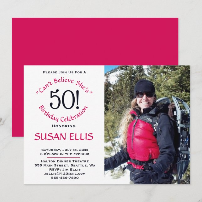 50.ª invitación a la fiesta de cumpleaños (Anverso / Reverso)