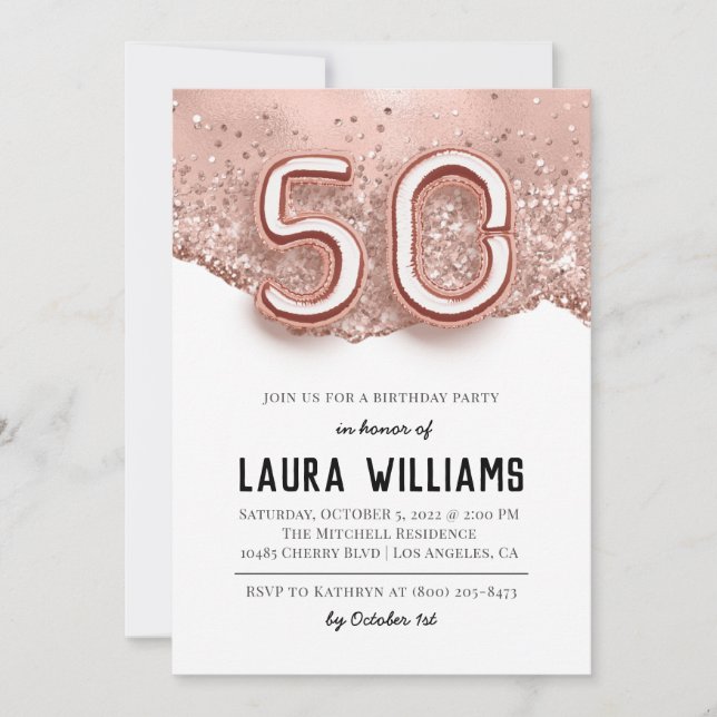 50.ª invitación a la fiesta de cumpleaños (Anverso)