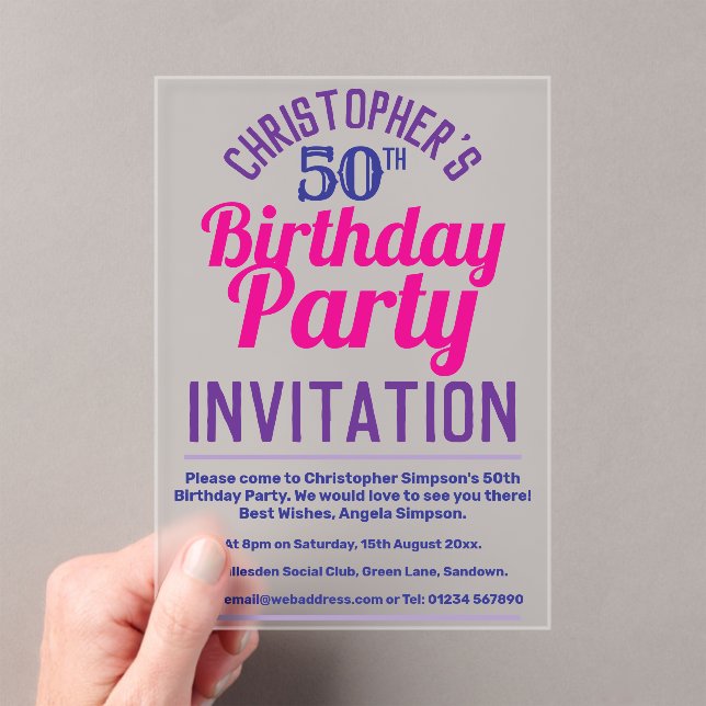 50.ª invitación a la fiesta de cumpleaños (Insitu (portátil))