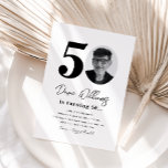50.ª invitación a la fiesta de cumpleaños | 50.º c<br><div class="desc">Minimalista Invitación de cumpleaños a la 50ª foto. ¡Listo para ser personalizado por usted!</div>