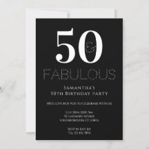 50.ª invitación a la fiesta de cumpleaños blanco y