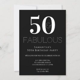 50.ª invitación a la fiesta de cumpleaños blanco y