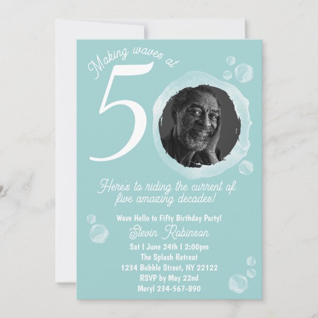 50.ª invitación a la fiesta de cumpleaños de la bu (Anverso)