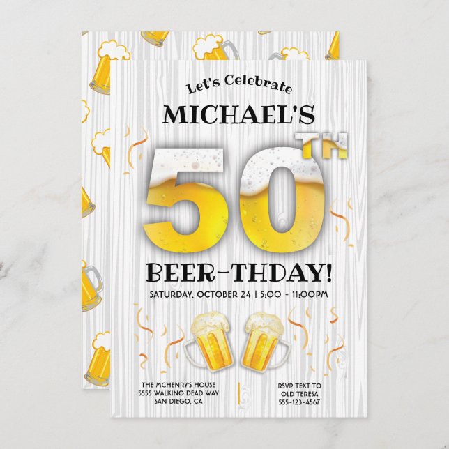 50.ª invitación a la fiesta de cumpleaños de la ce (Anverso / Reverso)