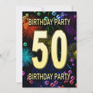50.ª Invitación a la fiesta de cumpleaños Fuegos a