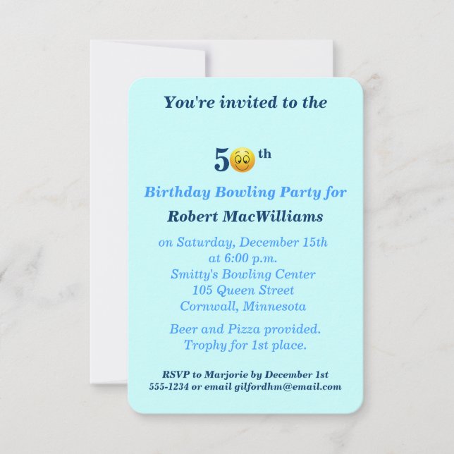 50.ª invitación a la fiesta de cumpleaños Happy Fa (Anverso)