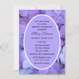 50.ª invitación a la fiesta de cumpleaños Hydrange