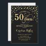 50.ª invitación a la fiesta de cumpleaños - Negro<br><div class="desc">50.ª Invitación a la fiesta de cumpleaños. Elegante diseño con un falso oro purpurina y negro. ¡Salud a 50 años! Mándame un mensaje si necesitas una mayor personalización.</div>