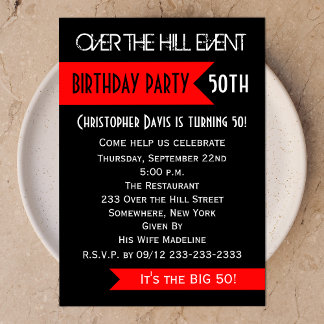 50.ª invitación a la fiesta de cumpleaños por la c