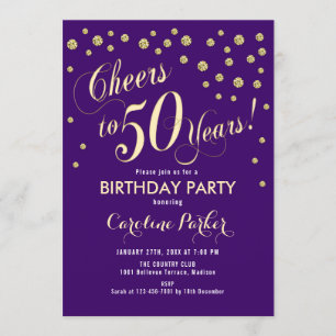 50.ª invitación a la fiesta de cumpleaños - Púrpur