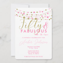 50.ª invitación a la fiesta de cumpleaños, rosa y