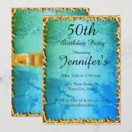 50.ª invitación a la fiesta de cumpleaños Verde az