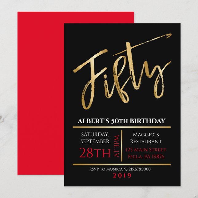 50.ª Invitación a la Fiesta Negra de Oro (Anverso / Reverso)