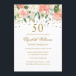 50.ª Invitación a la Floral de Oro de Cumpleaños<br><div class="desc">¡Más invitaciones a la ducha de novias florales en la tienda Little Bayleigh!</div>