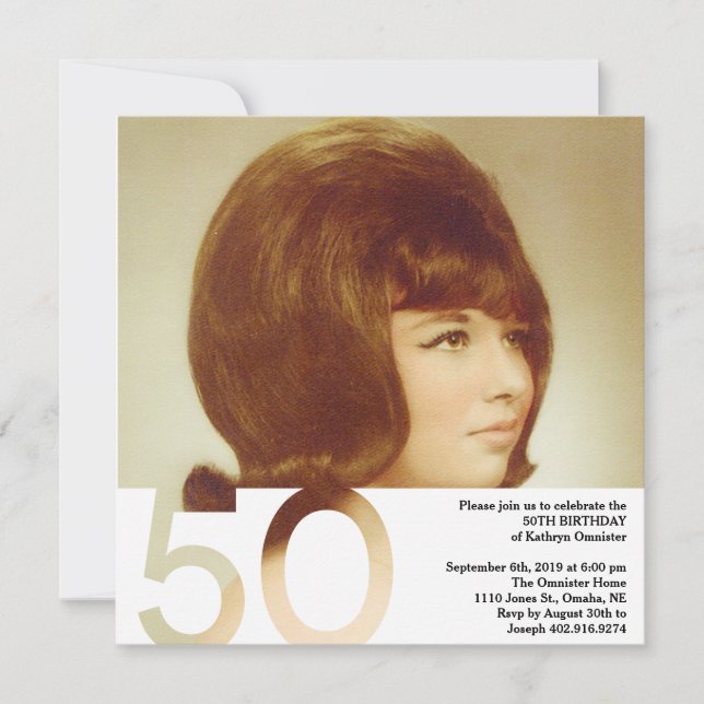 50.ª Invitación a la foto del cumpleaños - 5.25 x  (Anverso)