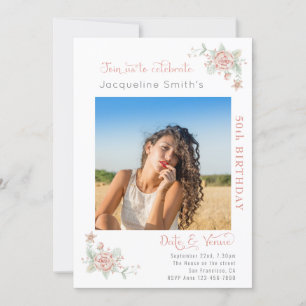 50.ª Invitación a la fotografía floral de cumpleañ