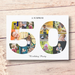 50.ª invitación a plantilla de fotografía de cumpl
