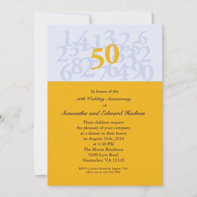 50.ª invitación al aniversario de los Bodas de oro (Anverso)