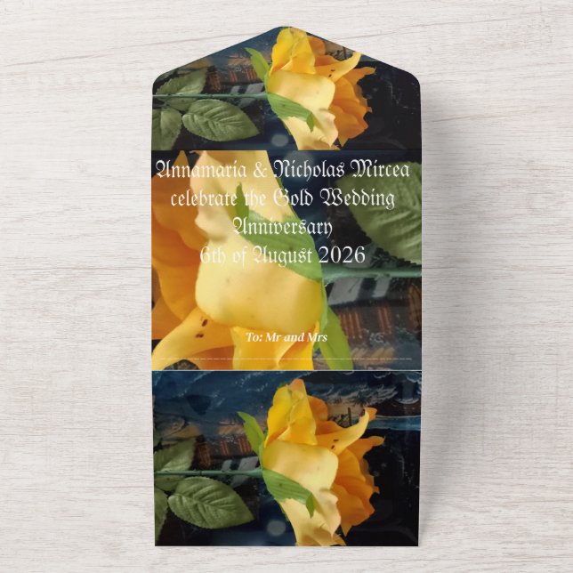 50.ª invitación al aniversario de un boda de oro (Afuera)