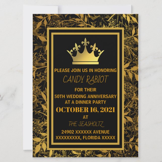 50.ª invitación al aniversario del boda (Anverso)