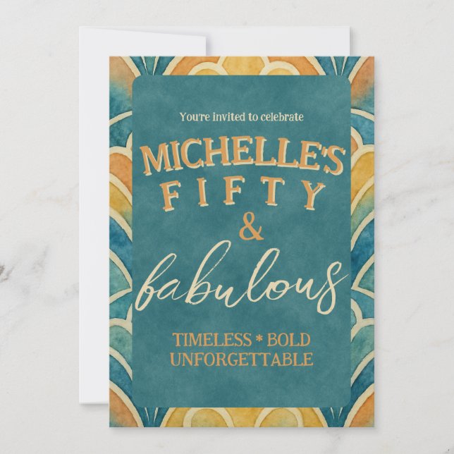 50.ª invitación al arte Verde azulado y al oro (Anverso)