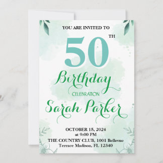 50.ª invitación de cumpleaños