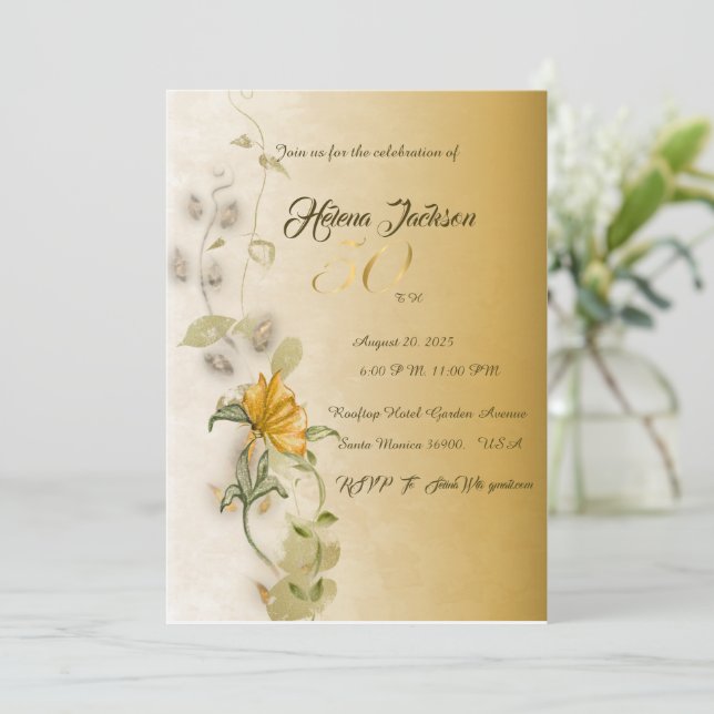 50.ª invitación de cumpleaños (Anverso de pie)