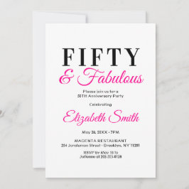 50.ª invitación de cumpleaños 50 y magnífica elega