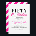 50.ª invitación de cumpleaños 50 y magnífica elega<br><div class="desc">Cincuenta y Fabulous,  un diseño elegante y rosado caliente,  una gran manera de celebrar un 50 cumpleaños en estilo</div>