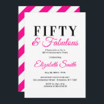 50.ª invitación de cumpleaños 50 y magnífica elega<br><div class="desc">Cincuenta y Fabulous,  un diseño elegante y rosado caliente,  una gran manera de celebrar un 50 cumpleaños en estilo</div>