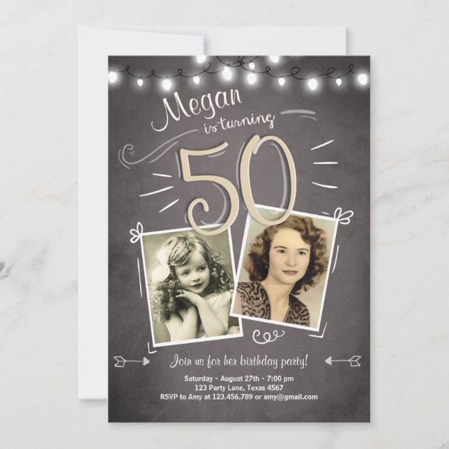 50.ª invitación de cumpleaños a la cosecha 50 cump (Anverso)