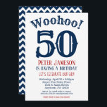 50.ª invitación de cumpleaños a la Marina Azul<br><div class="desc">Una invitación divertida y sorprendente de cumpleaños número 50 para un esposo,  amigo,  padre o abuela.</div>