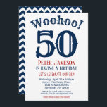 50.ª invitación de cumpleaños a la Marina Azul<br><div class="desc">Una invitación divertida y sorprendente de cumpleaños número 50 para un esposo,  amigo,  padre o abuela.</div>