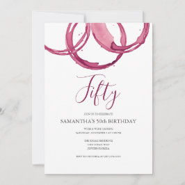 50.ª invitación de cumpleaños Fiesta de vino adult