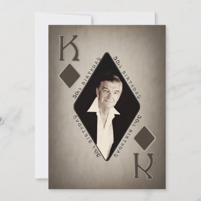 50.ª INVITACIÓN DE CUMPLEAÑOS - FOTO - POKER/KING (Anverso)