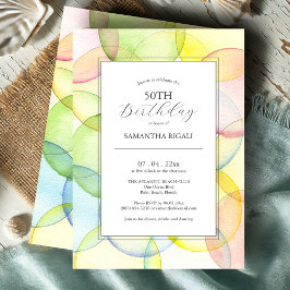 50.ª invitación de cumpleaños multicolor