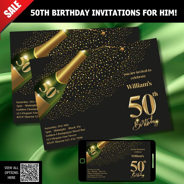 50.ª INVITACIÓN DE CUMPLEAÑOS PARA ÉL - CHAM[AGNE  (Subido por el creador)