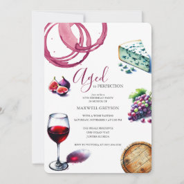 50.ª invitación de cumpleaños Tema del vino de mod