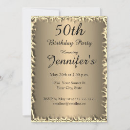 50.ª invitación de oro de la fiesta de cumpleaños