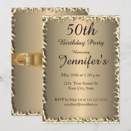 50.ª invitación de oro de la fiesta de cumpleaños