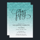 50.ª invitación de Purpurina Blue Ombre<br><div class="desc">Esta moderna invitación azul oscuro para la fiesta de cumpleaños del purpurina incluye un purpurina brillante azul falso y un elegante encabezado de tipografía de escritura. Agregue el texto de su personalizado mediante el formulario de plantilla. Hay opciones adicionales para texto y diseño disponibles si elige un personalizar más detallado....</div>