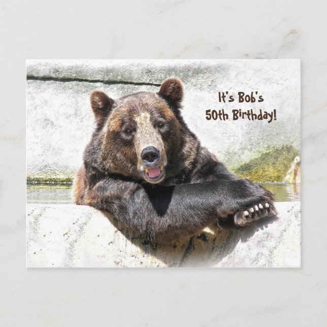 50.ª invitación del Fiesta del oso de cumpleaños (Anverso)