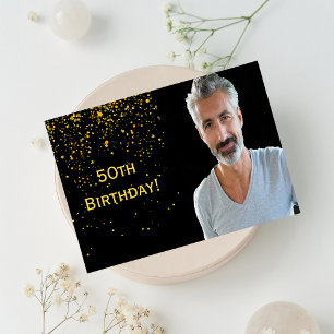 50.ª invitación para cumpleaños foto hombres negro